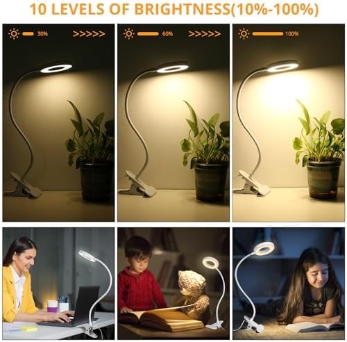 Woputne Desk Lamp Clip on Desk Reading Lights - Image 3