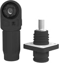1 Set Battery Energy Storage Connector, Quick Plug Terminal High Current Connectors Right Angle Plug and Socket IP67 Waterproof Power Connector Stud Wiring Method 150A 35mm² (150A, Black)