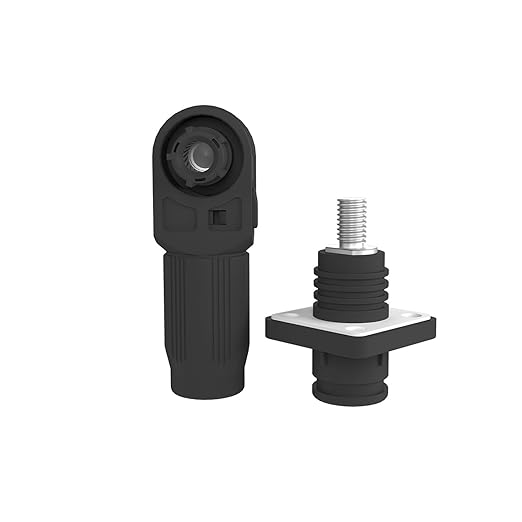 150A Battery Energy Storage Connector, 35mm² High Current Connectors IP67 Waterproof Stud Wiring Power Adapter Quick Plug Terminal Right Angle Plug and Socket (1500V Black)