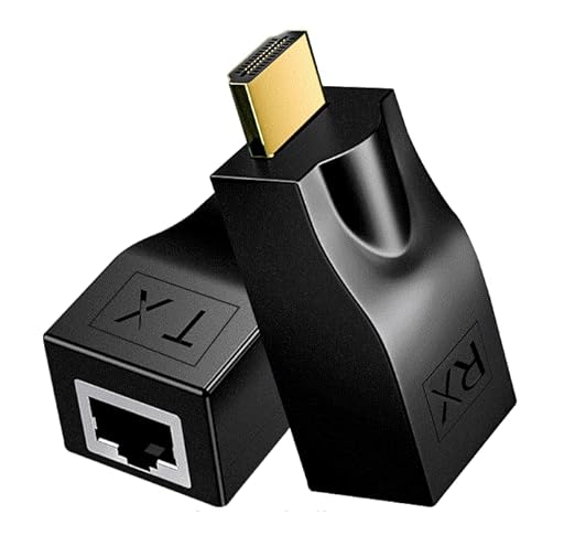 MVBOONE HDMI Extender Adapter Over Cat5e/6 (1pair), HDMI Repeater to RJ45 Ethernet Network Converter, 4k HD 1080p UP to 30m/98ft, for HDTV, Set-top Boxes, DVD, PS4, STB, Black