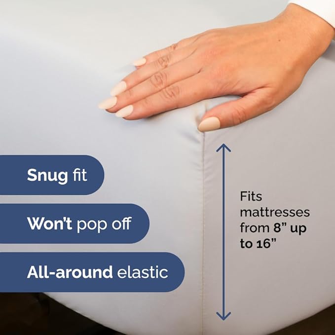 Full XL Bed Sheet Set - 4 Piece Extra Long Extended Full XL Sheets - Ultra-Soft, Breathable & Cooling - Fits 8” to 16" Mattress w/ Deep Pockets - 54" x 80" - Wrinkle and Fade Resistant - French Grey