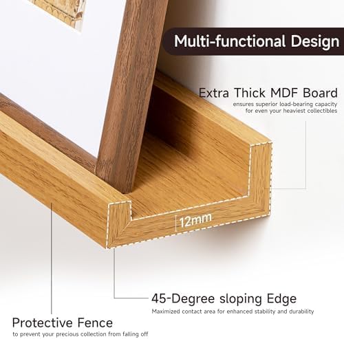 Floating Picture Ledge Shelves for Wall Set of 2, 55 Inches Picture Shelf - Image 5