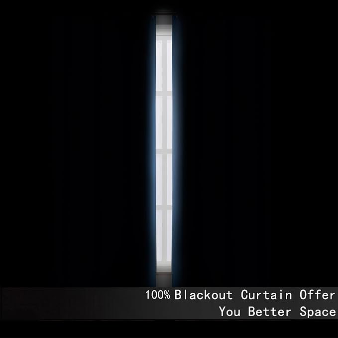 100% Blackout Curtains 84 Inch Long Sky Blue Curtains 2 Panels - Image 4