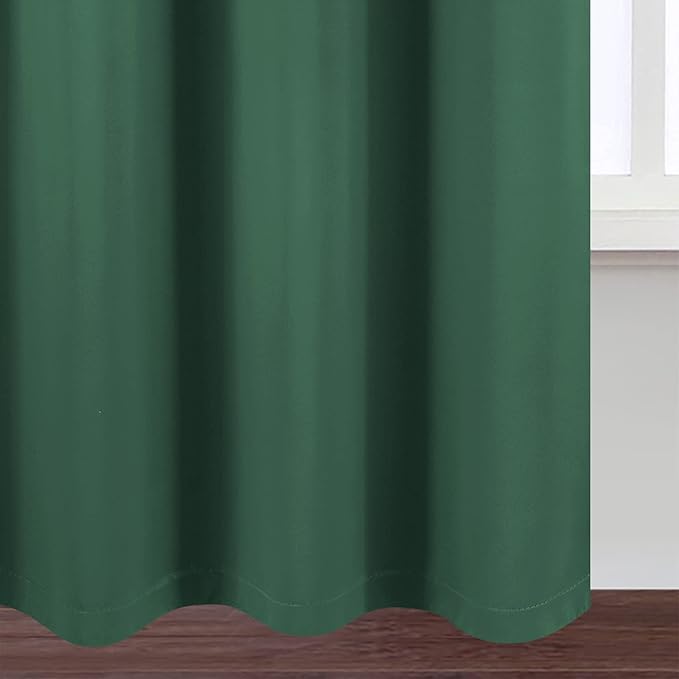 100% Blackout Curtains 52 x 95 Inch/Dark Green Curtains 2 Panels - Image 8