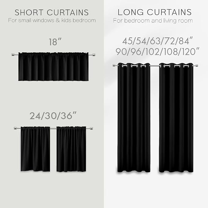 Black Out Curtains 45 Inch Long 2 Panels Burg - Image 9