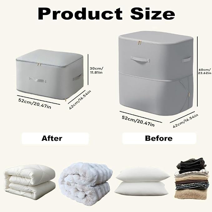 Comforter Storage Bag, Bedding & Blanket Self Compression Storage Organizer | - Image 3