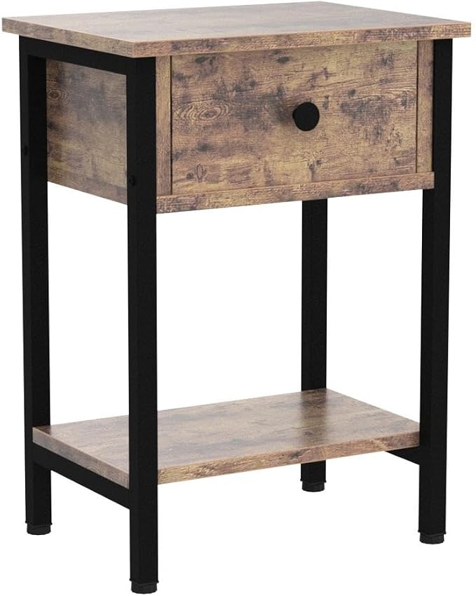 Nightstands Set of 2 with Wood Drawers, Bedside Table Set of 2 with Storage - Image 5