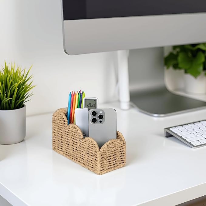 CubesLand Bedside Table Desk Organizer Caddy, Remote Pen&Pencil Holder Cup | - Image 5