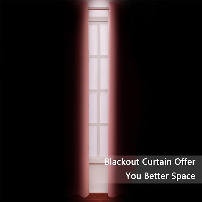 Blackout Curtains 52 x 120 Inch Long Coral Curtains Set of 2 Panels Room - Image 3