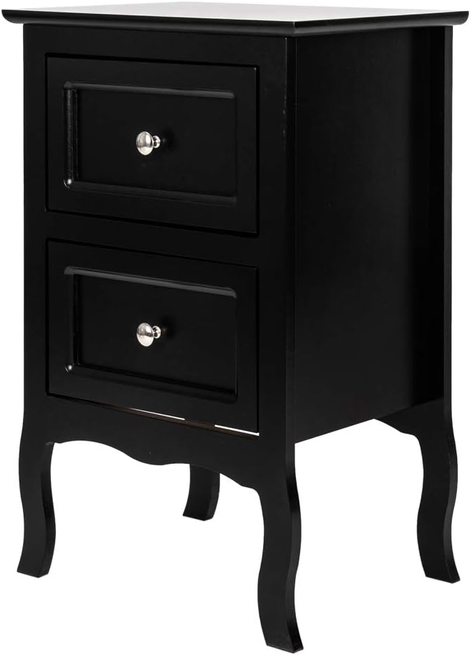 Bonnlo Black Nightstand with 2 Drawers, Night Stands - Image 7