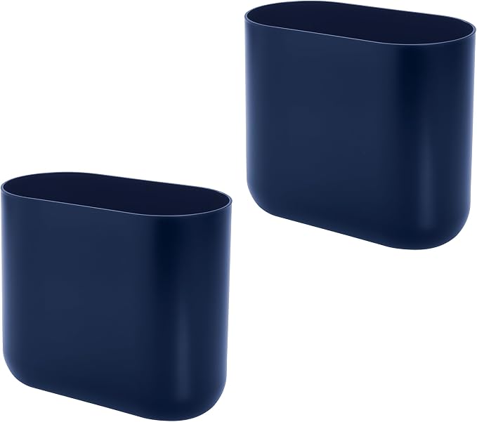 iDesign Small Slim Plastic Bathroom Trash Can - Image 7