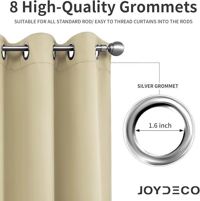 Joydeco Blackout Curtains for Bedroom 84 inch Long 2 Panels, Thermal Insulated - Image 8