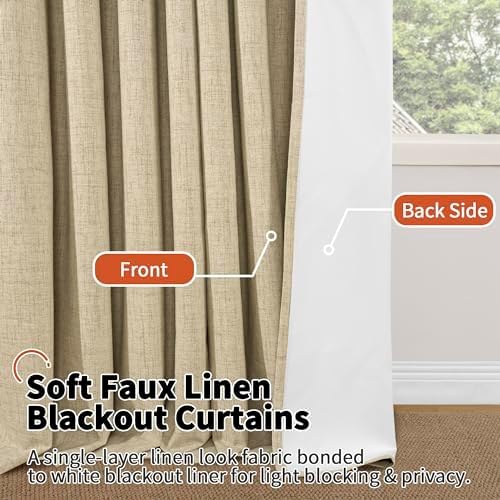 Linen Blackout Curtains 54 Inch Long - Image 8