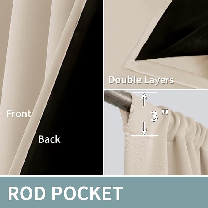BGment Champagne Blackout Curtains - Image 9