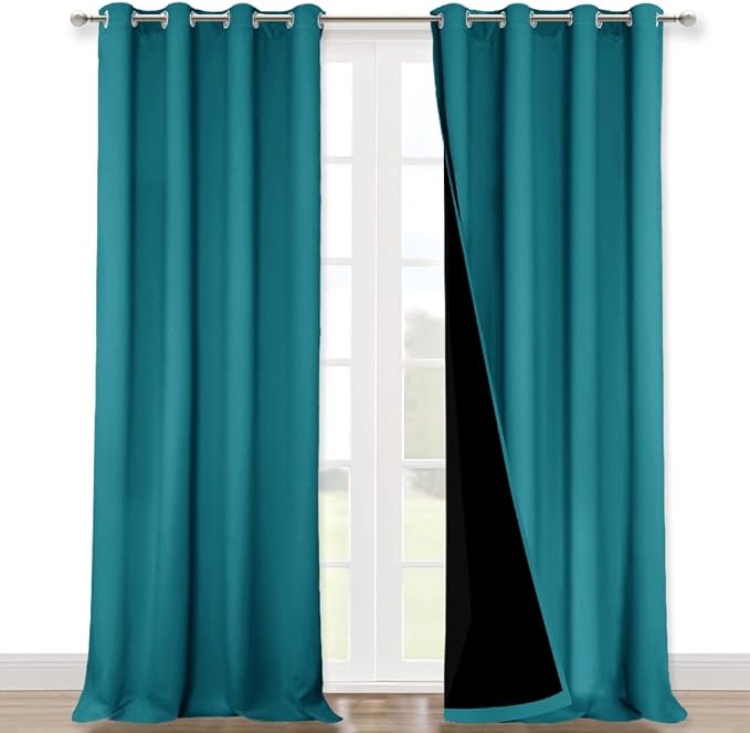 NICETOWN Full Shading Curtains for Windows, Super Heavy-Duty Black Lined by NICETOWN