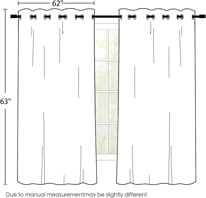 SimpleHome Stone Blue 100% Blackout Curtains Room Darkening Living Room 63L | - Image 2