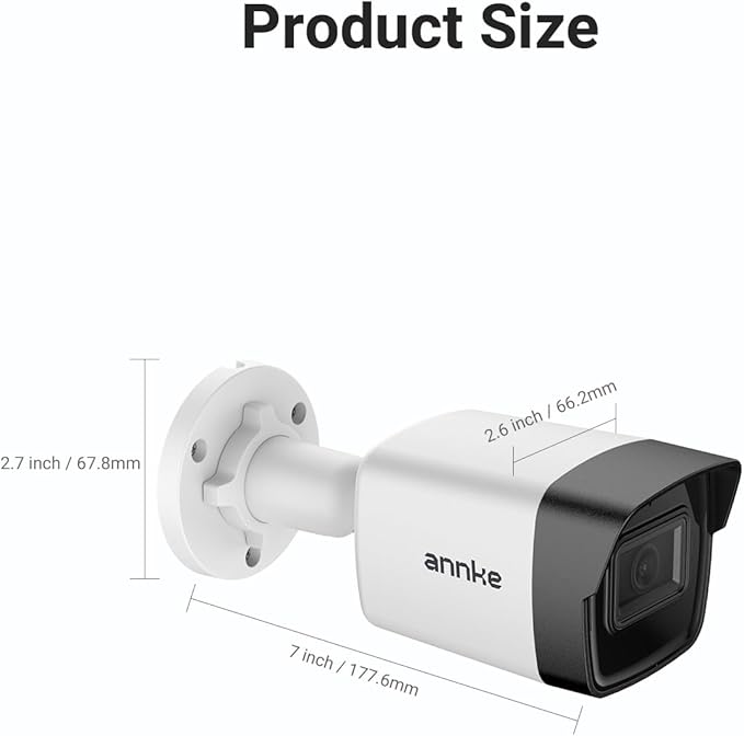 ANNKE 3K PoE Security Camera with Mic/Audio Outdoor, 2.8mm Lens (116°FOV), Color Night Vision, IP67 Waterproof, AI Motion Detection, RTSP, Surveillance Bullet Cam with 512GB SD Card Slot