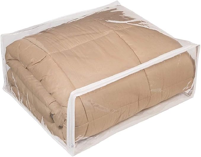 Set of 5 Clear Vinyl Zippered Storage Bags 22 x 18 x 7.5 Inch - Image 9