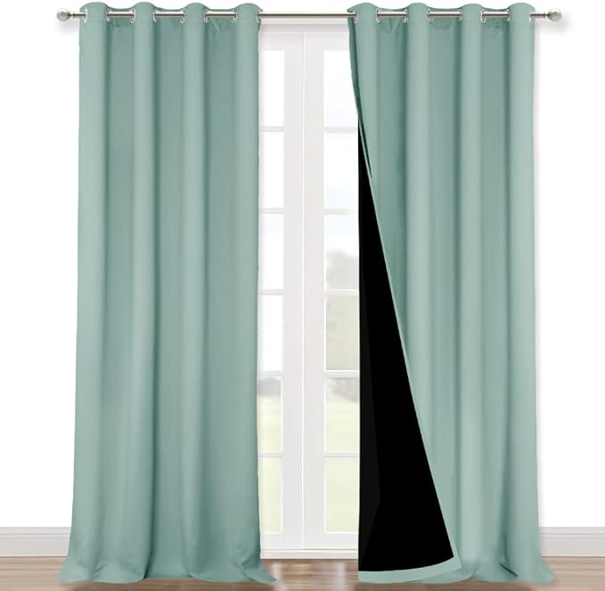 NICETOWN Aqua Blue 100% Blackout Curtains by NICETOWN