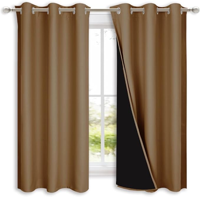 NICETOWN 100% Blackout Curtains 54 inches Long, 1 Pair, 42 inches Width Each by NICETOWN