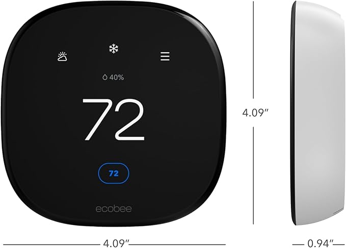 ecobee Smart Thermostat Enhanced - Programmable Wifi Thermostat - Works with Siri, Alexa, Google Assistant - Energy Star Certified - Smart Home