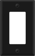ENERLITES Decorator Switch Metal Wall Plate, Outlet Cover, Corrosion Resistant, Standard Size 1-Gang 4.50" x 2.76", Powder Coated Stamped Steel, 7731-BM, Black Matte