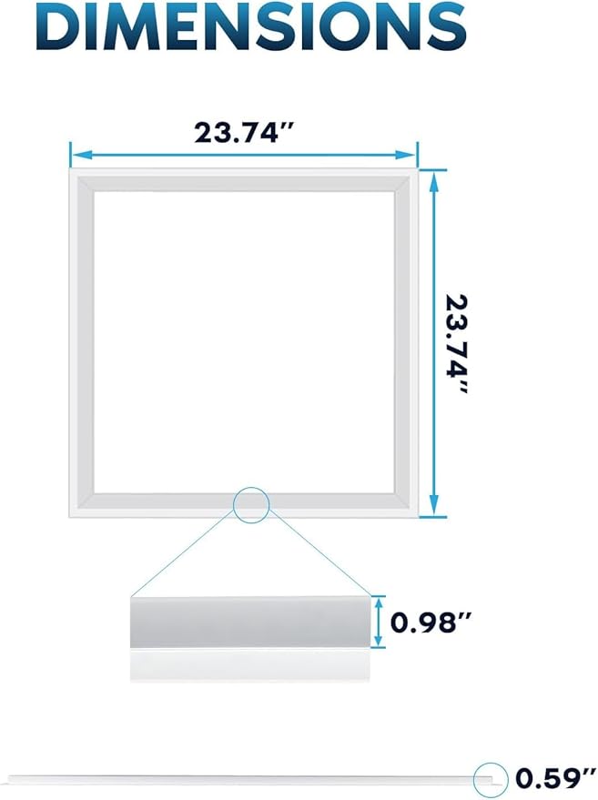 LED Energy Plus 2x2 FT Edge-Lit Frame LED Panel Lights,5CCT Selectable 3000K-6500K, 2600/3900/5200LM,20W/30W/40W Switch, Grid Drop Ceiling Lights,0-10V Dimmable,Damp Rated,100-277V,ETL Listed (4 Pack)