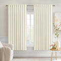 MIULEE Cream Back Tab Blackout Curtains 52x63 Inches Long 2 Panels Set | Rod by MIULEE