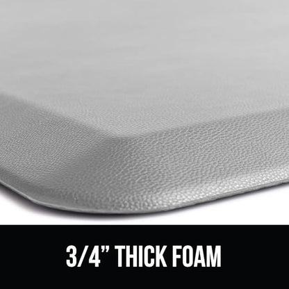 GORILLA GRIP Comfortable Cushioned Kitchen Mats for Floor, 39x20, Waterproof and Stain Resistant Soft Top, 3/4 Inch Thick Ergonomic Standing Desk Anti Fatigue Mat, Foam Supports Feet, Light Gray
