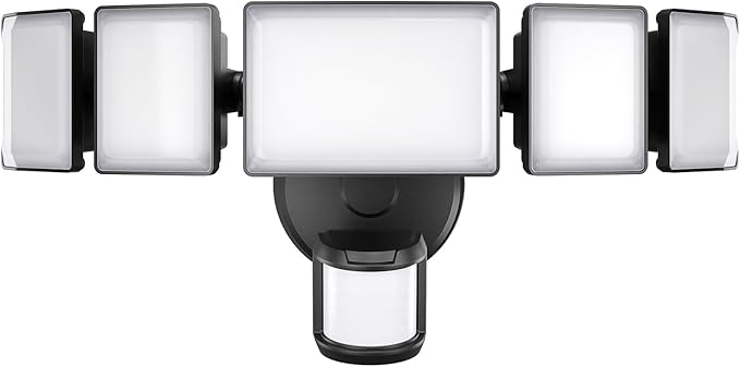 Olafus 130W Motion Sensor Outdoor Lights, 13000LM 6500K Daylight Flood Lights Outdoor Motion Sensor, Dusk to Dawn Outdoor Lighting, IP65 Waterproof Motion Detector Lights for Outside, Black