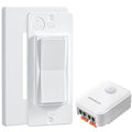 SURAIELEC Wireless Light Switch & Receiver Kit, 15A RF Remote Control Wall Switch, 100ft Range, Push-in Terminal Wiring, Expandable, Ultra-Thin Mini Size, Quick Installation (Neutral Wire Required)