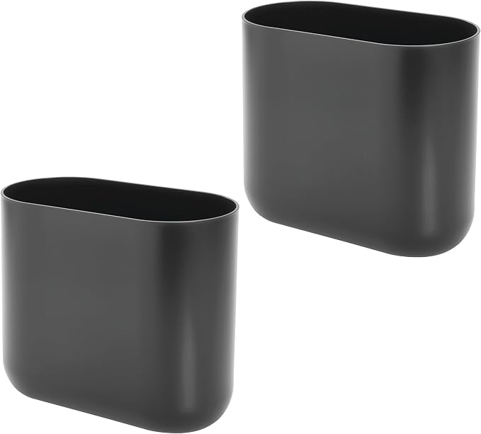 iDesign Small Slim Plastic Bathroom Trash Can - Image 10