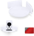 BRAINWAVZ Mini Circular Corner Shelf Mount for Security Cameras, Baby Monitors, Speakers, Plants & More, Universal Holder, Strong Adheasive, No Mess, Screwless (White)