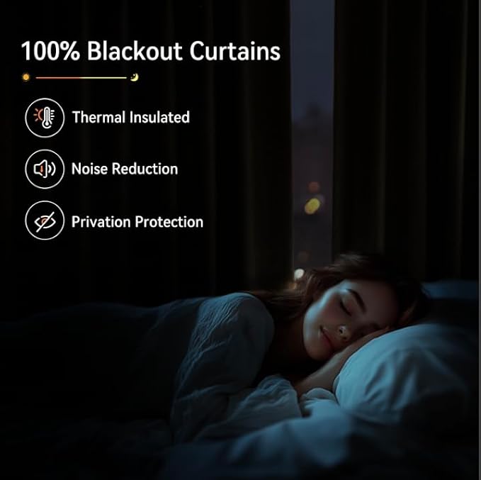 Pinch Pleated Full Blackout Faux Linen Curtains 102 Inches Long | Chambray Blue - Image 2