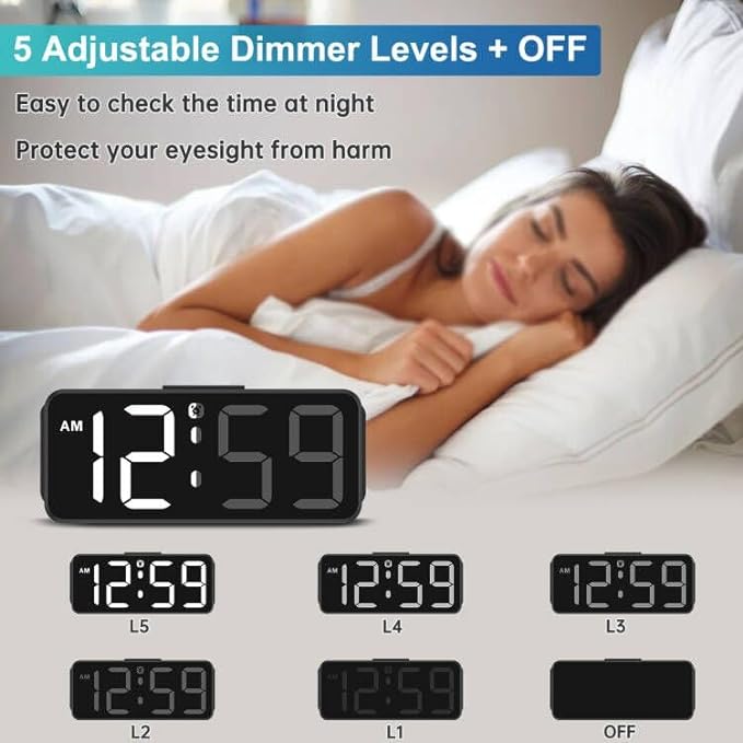 Peakeep Small Compact Digital Alarm Clock Plug-in - Image 4