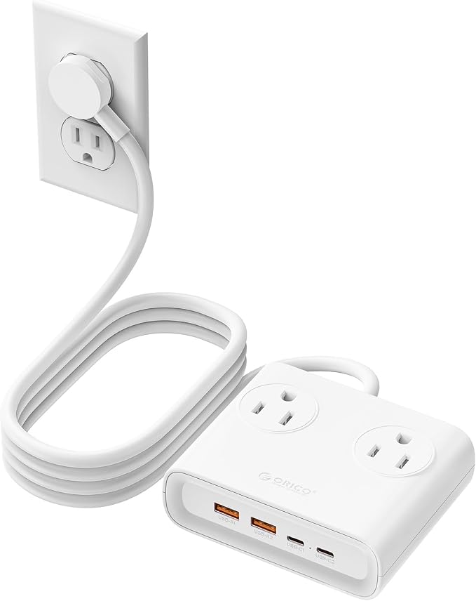 ORICO 25W GaN Power Strip with USB Ports, 8-in-1 Charging Station | with 4 AC - Image 8