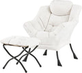 Welnow Lazy Chair with Ottoman, Reading Chair with Footrest, Foldable Footrest by LifeGetsBetterWithWelnow
