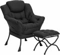 HollyHOME Lazy Chair with Foldable Ottoman, Accent Comfy Lounge Armchair and by HollyHOME