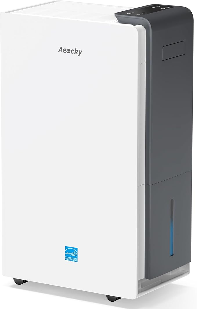 5500 Sq.Ft Most Efficient Energy Star 2024 Dehumidifier,AEOCKY Max 105 Pint/Day Smart Compressor Dehumidifier with Drain Hose,Intelligent Humidistat,for Basement,Bedroom,Home,Bathroom