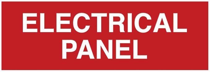 All Quality Basic Electrical Panel Sign - Fire Regulation Safety Compliance Sign -Red - Small (5 Pack)