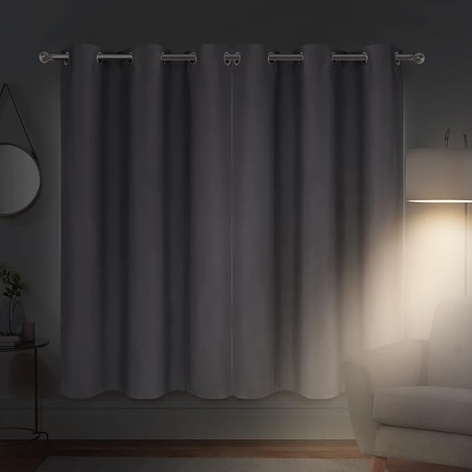 Diraysid Grey Grommet Blackout Curtains - Image 7