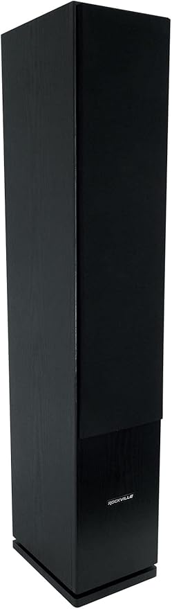 Rockville RockTower 68B Passive Tower Speaker, 8 Ohm, Black, High-Fidelity Sound, Detachable Grille, 3-Way, 6.5", 500W, MDF, Perfect for Home Audio