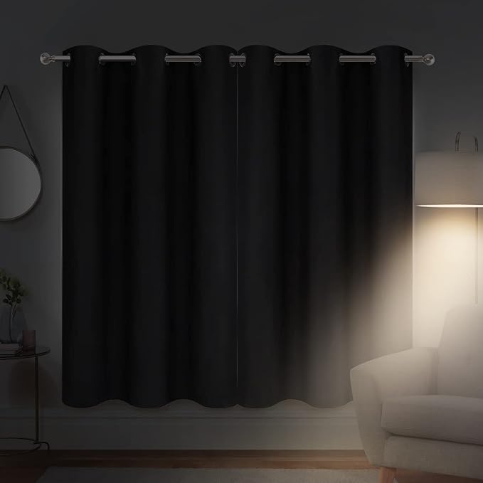 Diraysid Black Grommet Blackout Curtains - Image 5