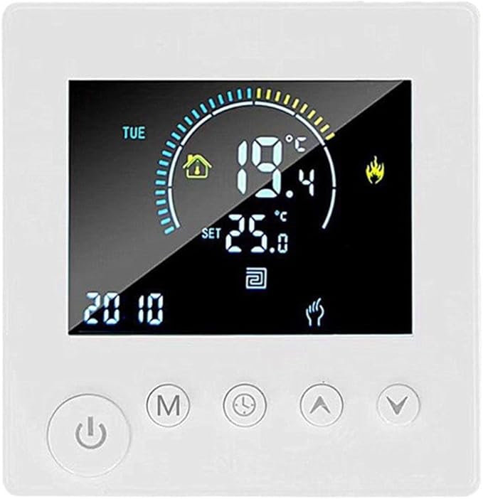 Sumsoctober Smart WiFi Floor Heating Thermostat for Tuya Programmable Energy Saving Controller with Child Lock and Weather Updates(3A)