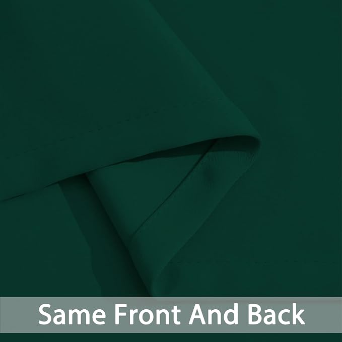 Yakamok Blackout Curtains 38x84 inch Dark Green Thermal Drapes-Bedroom | 2 - Image 6
