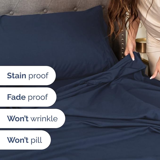 Full XL Bed Sheets - Extra Long Extended Full Sheet – Luxurious, Easy-Fit Sheet Set - Fits between 8” to 16" Deep Pockets, 54" x 80" for Full XL Mattresses - Ideal for Extra Long Full Beds
