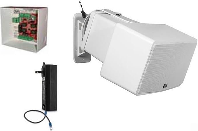 OWI AMP04TRPW Surface or Pole Mount, Self-Amplified Trumpet Speaker, White; 40 Watts; Includes AMPBACKPLATE and 15VDC UL Listed Power Supply; Sensitivity 93dB; Sold as Combo