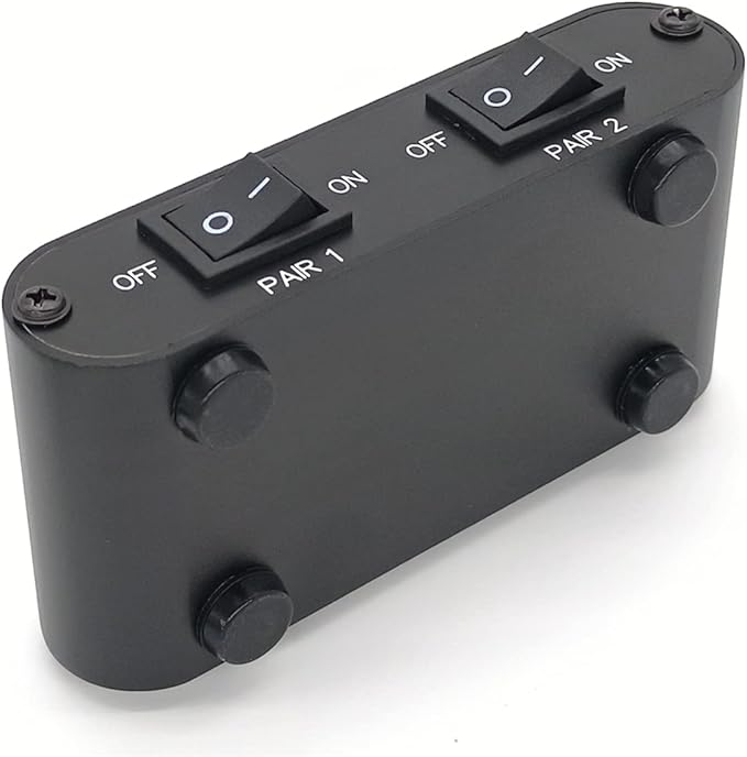 TENEALAY 2-Way Audio Stereo Speaker selector Switcher Box, Combiner Multi Zone A B Speaker Switch Distribution Controller Box - P21
