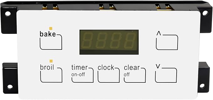 316455410 Range Oven Control Board for Electrolux Kenmore, Gas Range 7 Button Control Board Clock 5304518661 316222800 （White）