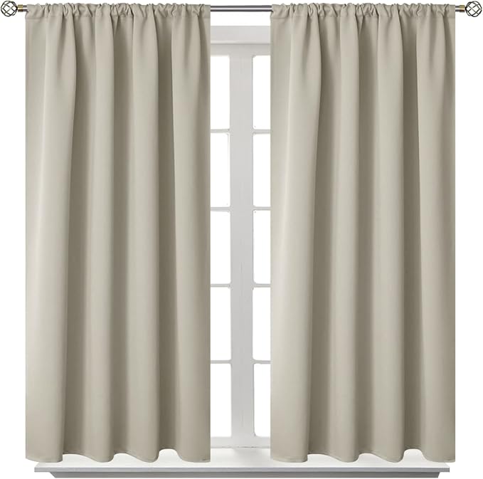BGment Rod Pocket Camel Blackout Curtains by BGment